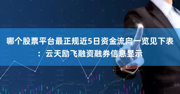 哪个股票平台最正规近5日资金流向一览见下表：云天励飞融资融券信息显示